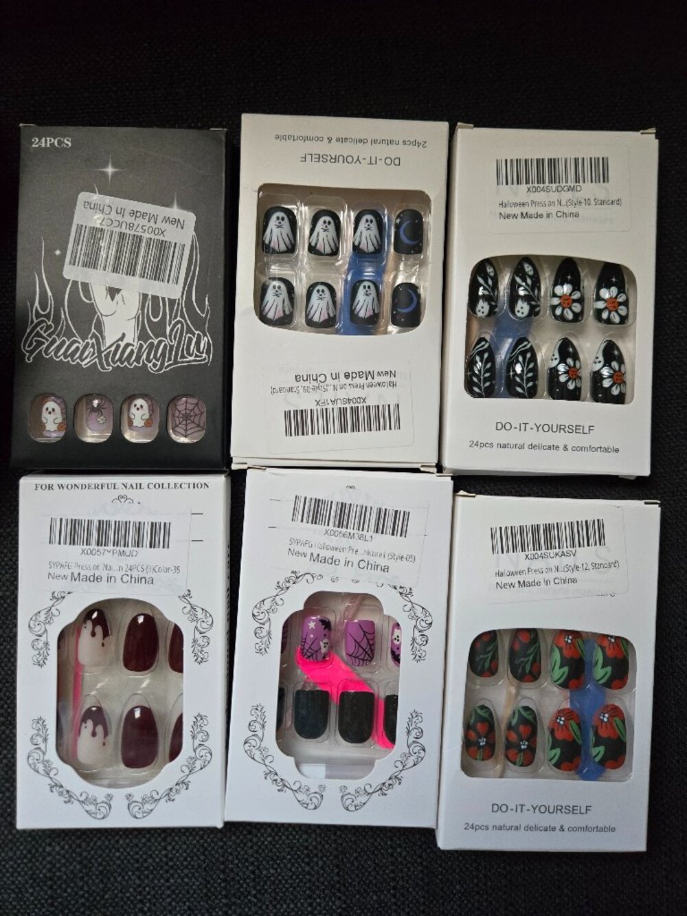 Bundle of 6 Halloween Themed Press Ons